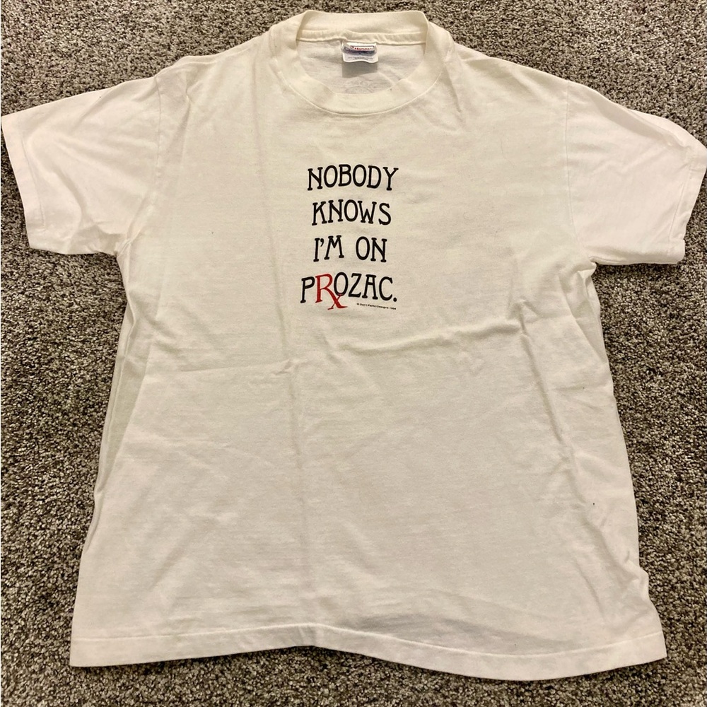 White vintage Prozac Tshirt